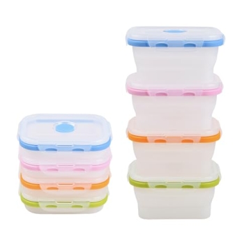 ECOBERI Collapsible Silicone Food Storage Containers, BPA Free, Microwave, Freezer and Dishwasher Sa...