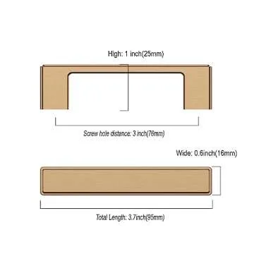 Asidrama Champagne Bronze Kitchen Cabinet Handles 6 Pack