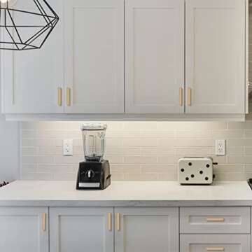 Asidrama 6 Pack 3 Inch(76mm) Champagne Bronze Kitchen Cabinet Handles, Brushed Brass Cabinet Pulls Gold Kitchen Cabinet Hardware Cupboard Handles Drawer Handles Dresser Pulls