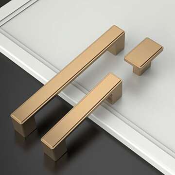 Asidrama 6 Pack 3 Inch(76mm) Champagne Bronze Kitchen Cabinet Handles, Brushed Brass Cabinet Pulls Gold Kitchen Cabinet Hardware Cupboard Handles Drawer Handles Dresser Pulls