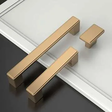 Asidrama Champagne Bronze Kitchen Cabinet Handles 6 Pack