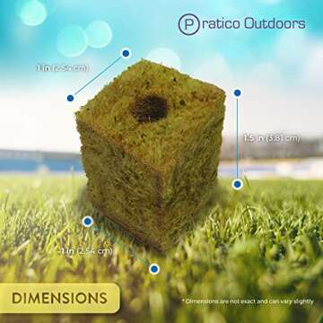 Pratico Outdoors Rockwool Grow Seed Starter Plugs – Efficient Plant Propagation, 200 Cubes