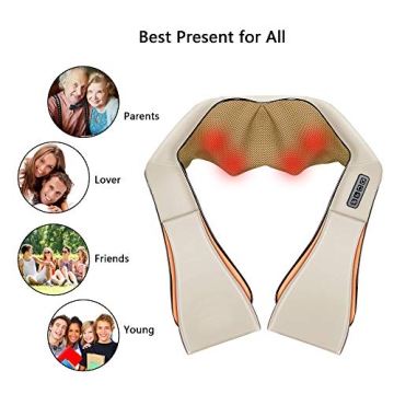 Shiatsu Neck and Back Massager with Heating and 3D Kneading