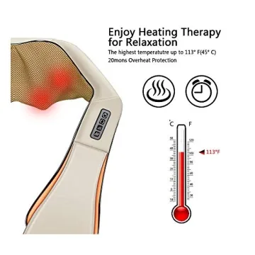 Shiatsu Neck and Back Massager with Heating and 3D Kneading