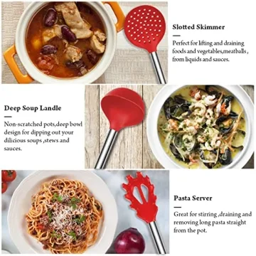 Premium Silicone Cooking Utensil Set - 26 Pcs Red Kitchen Tools