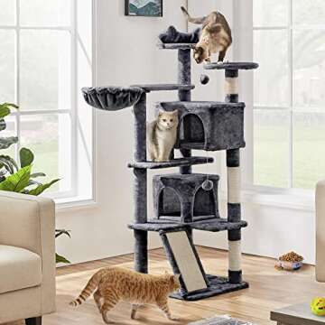 Topeakmart 57 inches Multi-Level Cat Tree Cat Condo with Scratching Posts Kittens Activity Tower Pet...