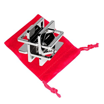 Challenging HASHTAG Hanayama Cast Metal Brain Teaser Puzzle - Level 4 Difficulty with Red Pouch - 20...