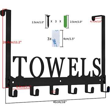 Over The Door Hooks - Versatile Towel Holder Rack