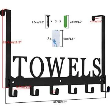 Over The Door Hooks - Versatile Towel Holder Rack