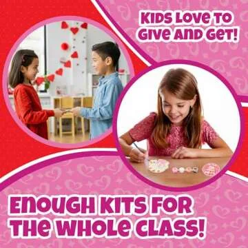 Set of 24 Valentines Cards for Kids Classroom -Valentine's Day Cats & Dogs Wood Painting Kits for Kids School -Each Valentines Gift Includes Complete Craft Kit & Card for Boys Girls Classroom Exchange