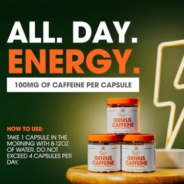 Genius Caffeine Pills 100mg Sustained Energy Focus Boost