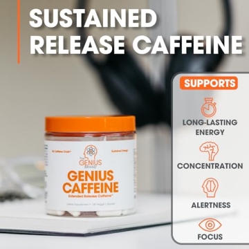 Genius Caffeine Pills 100mg Sustained Energy Focus Boost