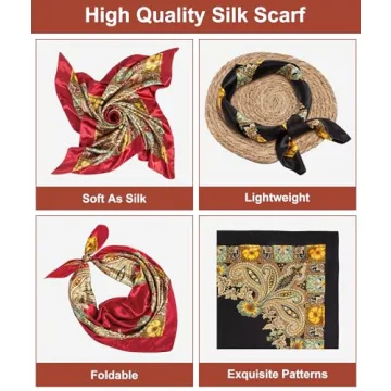 Satin Square Scarf for Women - Hair Wrap & Sleep