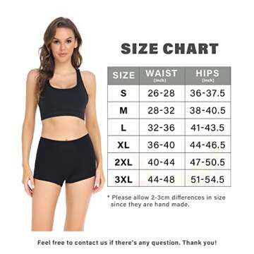 wirarpa Women's Boyshort Panties Stretchy Mid High Waisted Cotton Underwear Boxer Briefs 4 Pack Assorted Small