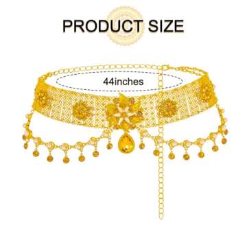 Navoky Pearl Boho Body Chain Gold Layered Rhinestone Pendant Waist Chains Belts Crystal Tassel Belly Chains Flower Beach Waist Charm Jewelry Accessories for Women