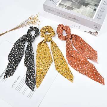 Yonchic Floral Bowknot Hair Ties for Elegant Hairstyles