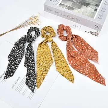 Yonchic Floral Bowknot Hair Ties for Elegant Hairstyles