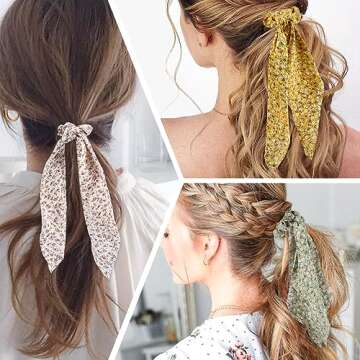 Yonchic Floral Bowknot Hair Ties for Elegant Hairstyles