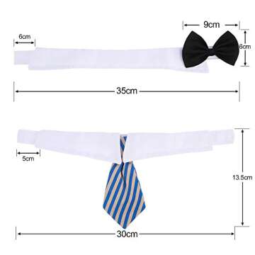 Shappy 3 Pieces Dog Cat Bow Tie Pet Costume Cat Wedding Bowtie Formal Dog Collar Adjustable Necktie ...