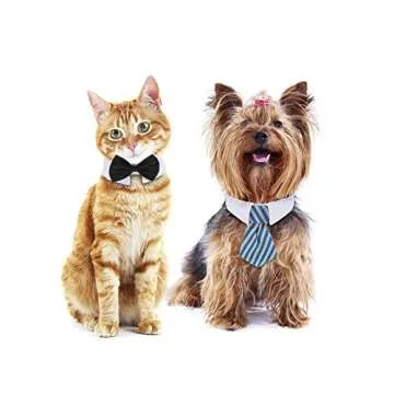 Shappy 3 Pieces Dog Cat Bow Tie Pet Costume Cat Wedding Bowtie Formal Dog Collar Adjustable Necktie Collar for Cat Small Puppy Grooming Accessories