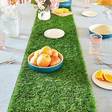 Juvale Artificial Grass Table Runner for Sports, Weddings, Birthdays, Banquets - Faux Grass Runner for Party Decor and Football Banquet (14 x 108 Inches)