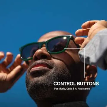 Eddie Bauer Smart Glasses for Men Bluetooth Smart Glasses with UV400 Polarized Lenses, Open Ear Speakers & Microphone Velocity (Standard)