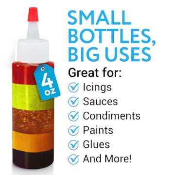 IMPRESA 4 oz Small Plastic Squeeze Bottles with Caps - 8 Pack - Great for Pancake Art, Cookie Decorating, Arts and Crafts, Condiments, and More - Made from Food-Grade Material - BPA and Latex-Free