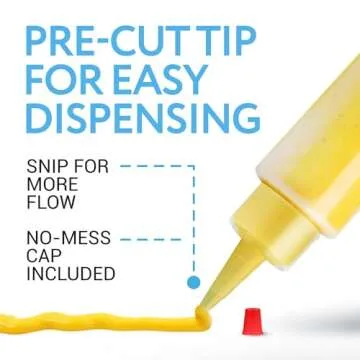 IMPRESA 4 oz Small Plastic Squeeze Bottles with Caps - 8 Pack - Great for Pancake Art, Cookie Decorating, Arts and Crafts, Condiments, and More - Made from Food-Grade Material - BPA and Latex-Free