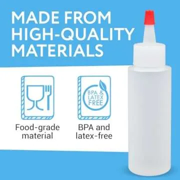 IMPRESA 4 oz Small Plastic Squeeze Bottles with Caps - 8 Pack - Great for Pancake Art, Cookie Decorating, Arts and Crafts, Condiments, and More - Made from Food-Grade Material - BPA and Latex-Free