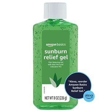 Amazon Basics Sunburn Relief Gel with Aloe Vera, 8 oz (Pack of 1) (Previously Solimo)
