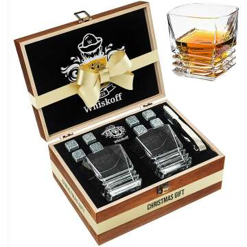 Whiskey Rocks Glasses Gift Set for Bourbon Lovers