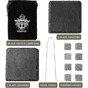 Whiskey Rocks Glasses Gift Set for Bourbon Lovers