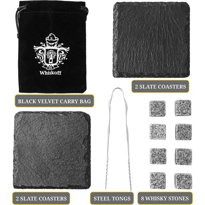 Whiskey Rocks Glasses Gift Set for Bourbon Lovers