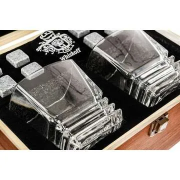 Whiskey Rocks Glasses Gift Set for Bourbon Lovers