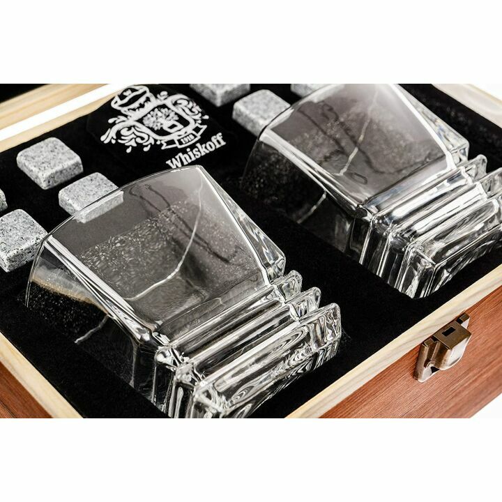 Whiskey Rocks Glasses Gift Set for Bourbon Lovers