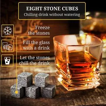 Whiskey Rocks Glasses Gift Set for Bourbon Lovers