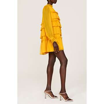 Adam Lippes Collective RTR Design Collective Tiered Ruffle Dress, Yellow, 12