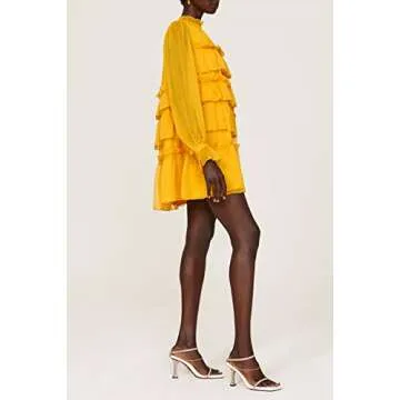 Adam Lippes Collective RTR Design Collective Tiered Ruffle Dress, Yellow, 12