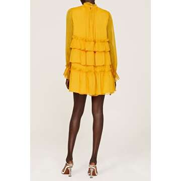 Adam Lippes Collective RTR Design Collective Tiered Ruffle Dress, Yellow, 12