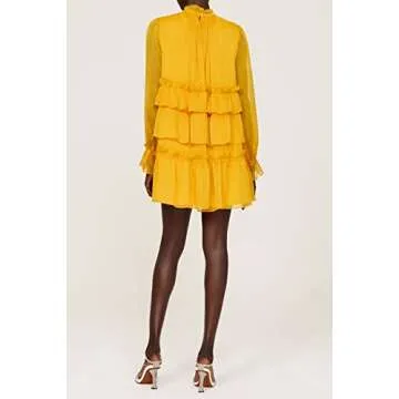 Adam Lippes Collective RTR Design Collective Tiered Ruffle Dress, Yellow, 12