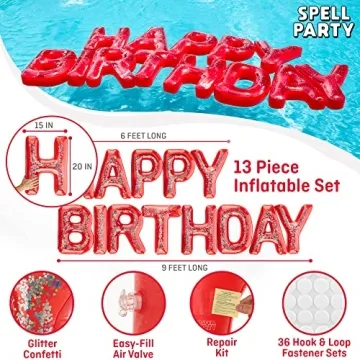 Vibrant Happy Birthday Pool Float for Celebrations