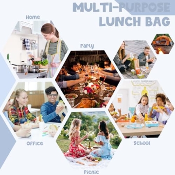 Bluboon Insulated Corduroy Lunch Bag for Travel