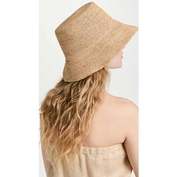 Hat Attack Women's Chic Crochet Bucket Hat, Natural, Tan, One Size
