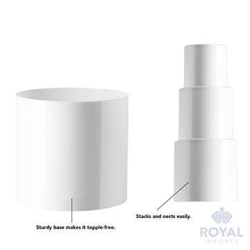 Royal Imports Flower Acrylic Vases Cylinders - Decorative Centerpiece Display for Home or Wedding - Non Breakable Plastic, Set of 3 (4", 5", 6") - White