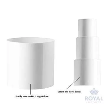 Royal Imports Flower Acrylic Vases Cylinders - Decorative Centerpiece Display for Home or Wedding - Non Breakable Plastic, Set of 3 (4", 5", 6") - White