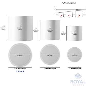 Royal Imports Flower Acrylic Vases Cylinders - Decorative Centerpiece Display for Home or Wedding - Non Breakable Plastic, Set of 3 (4", 5", 6") - White