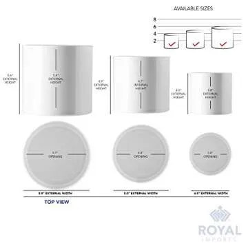 Royal Imports Flower Acrylic Vases Cylinders - Decorative Centerpiece Display for Home or Wedding - Non Breakable Plastic, Set of 3 (4", 5", 6") - White