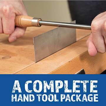 Fulton Cabinet Scraper Burnisher with 6 Piece Multi-Shaped Scraper Set 3 Rectangle 1 Beveled 1 Curved (Convex and Concave) and 1 Gooseneck Scraper