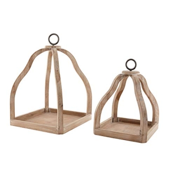 Mud Pie Wood Lantern Set for Unique Home Decor