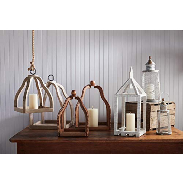 Mud Pie Wood Lantern Set for Unique Home Decor